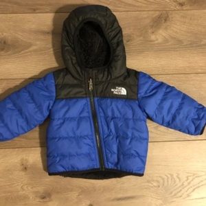 Infant Boys 3-6 Months Full Zip North Face Black Blue Reversible Jacket